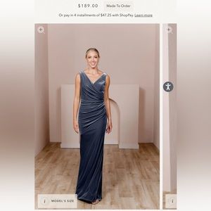 Revelry Velvet Bridesmaid Dress Indie Blue